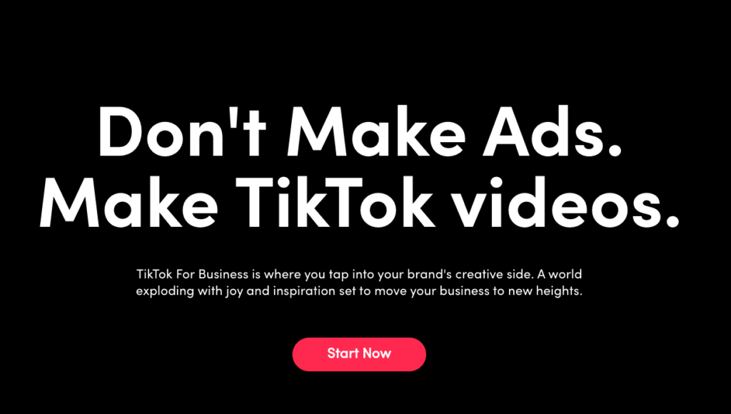 Page TikTok pour les entreprises montrant comment créer des publicités pour obtenir plus d'adeptes sur TikTok.