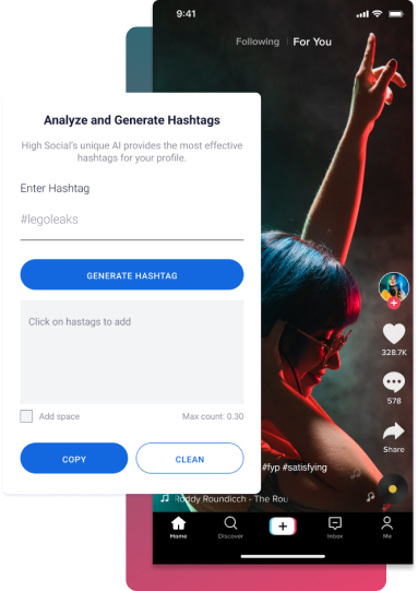 Analyze and Generate Hashtags Screenshot