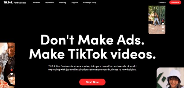 より多くのビューとフォロワーを得るために最も効果的なTikTokブースターのようにTikTok広告ページ。