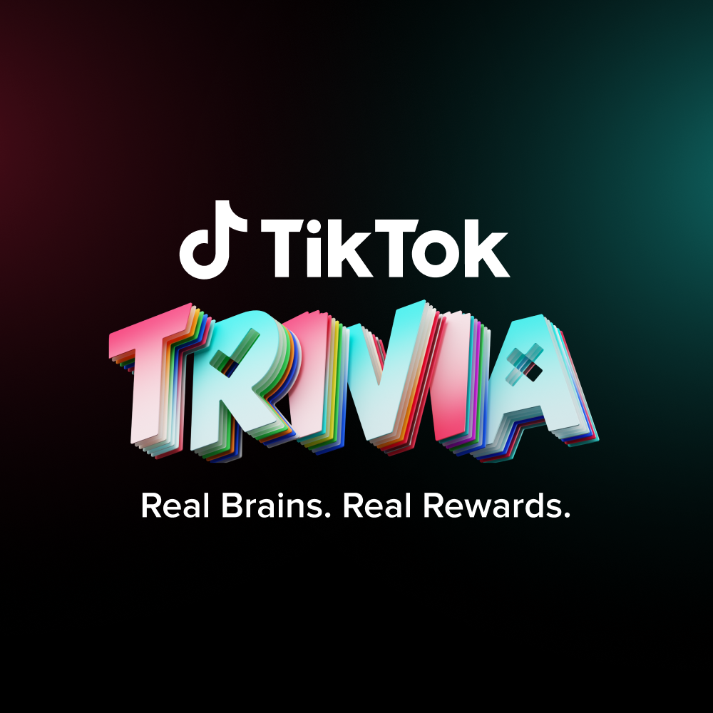TikTok aankondiging voor TikTok Trivia. 