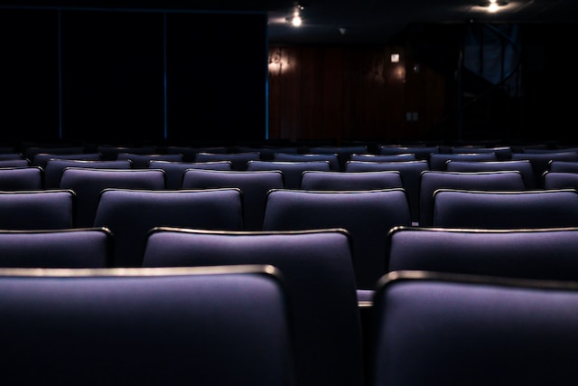 Empty seats at a theater.
