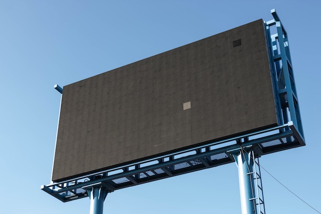 An empty billboard sign. 