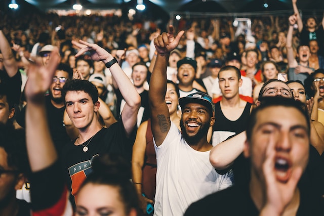 A happy crowd.