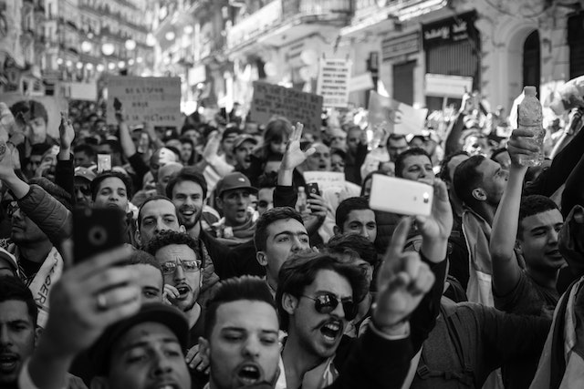 A crowd of happy fans.