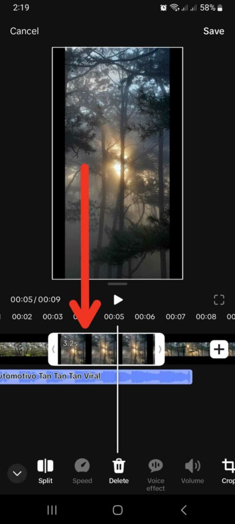 O captură de ecran arată imaginile duplicate într-un slideshow TikTok. 
