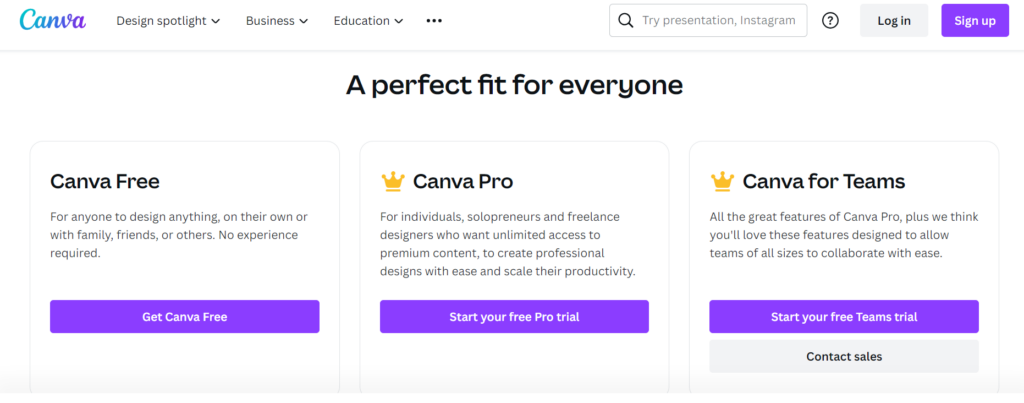 High Social의 Canva 웹사이트 스크린샷.