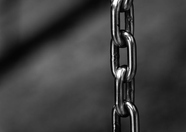  A close-up image of a metal chain.