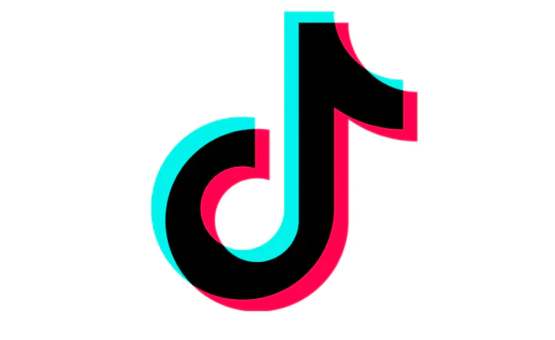 Ein Foto des ersten Logos von TikTok. 