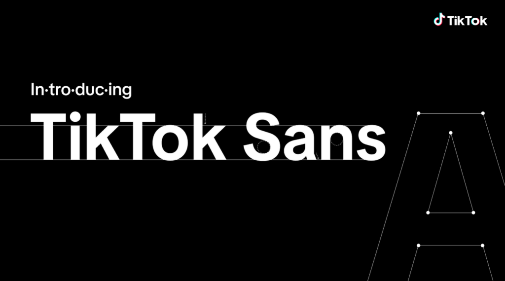 A photo of TikTok’s logo shows the new TikTok typeface. 