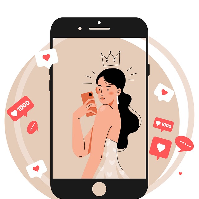 An illustration of a lady’s TikTok post with 1000 likes, comments, and DMs indicating follower activity.