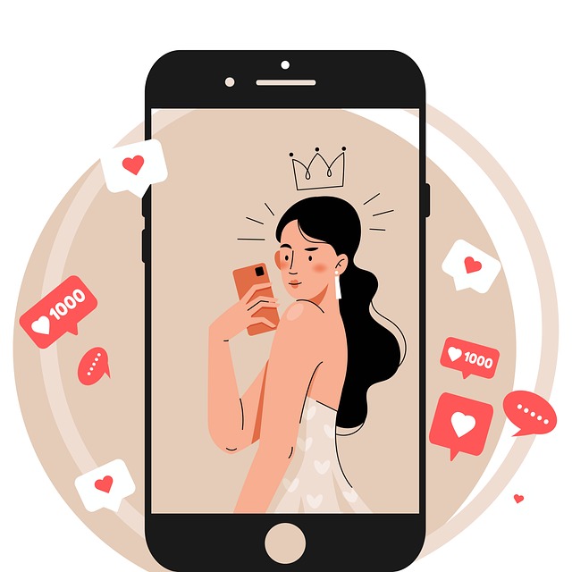 Illustration d'un post TikTok d'une femme avec 1000 likes, commentaires et DMs indiquant l'activité des followers.