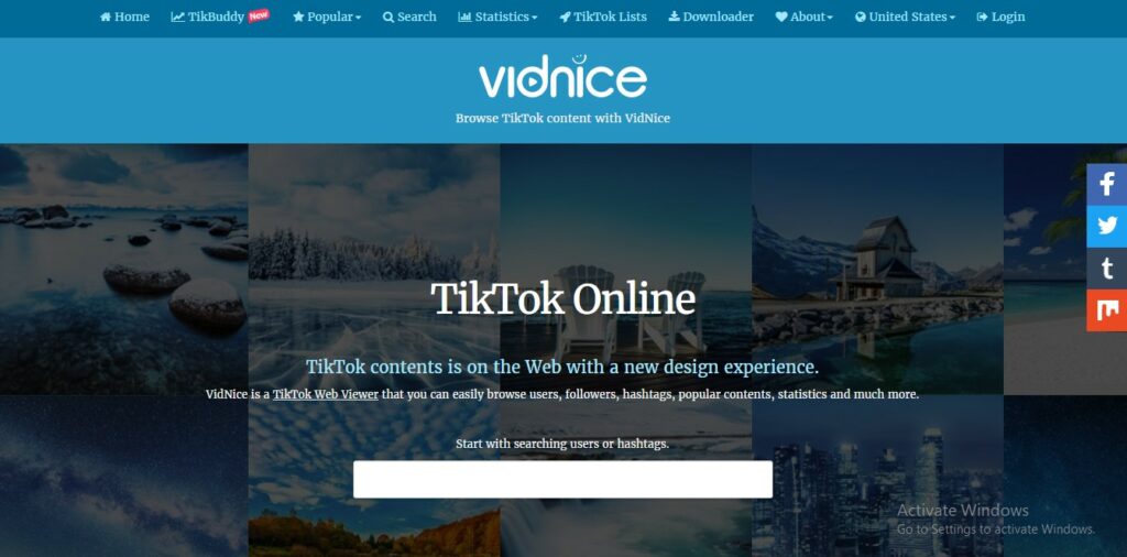 High Social’s screenshot of the VidNice website on a browser.
