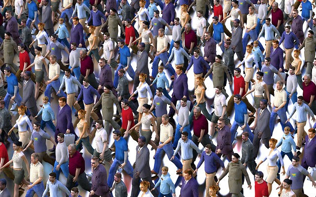 A crowd of animated people.