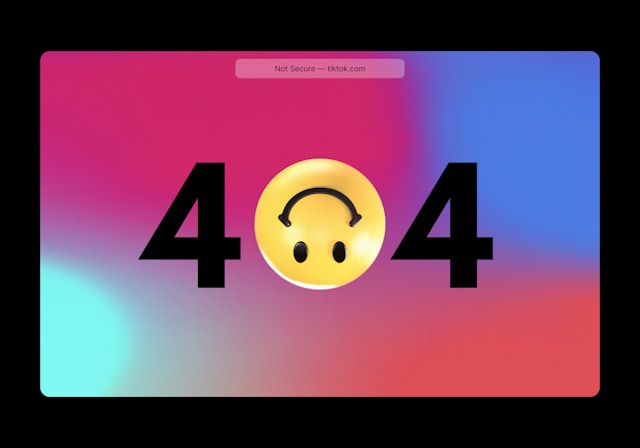 Una pantalla muestra un mensaje de error 404.